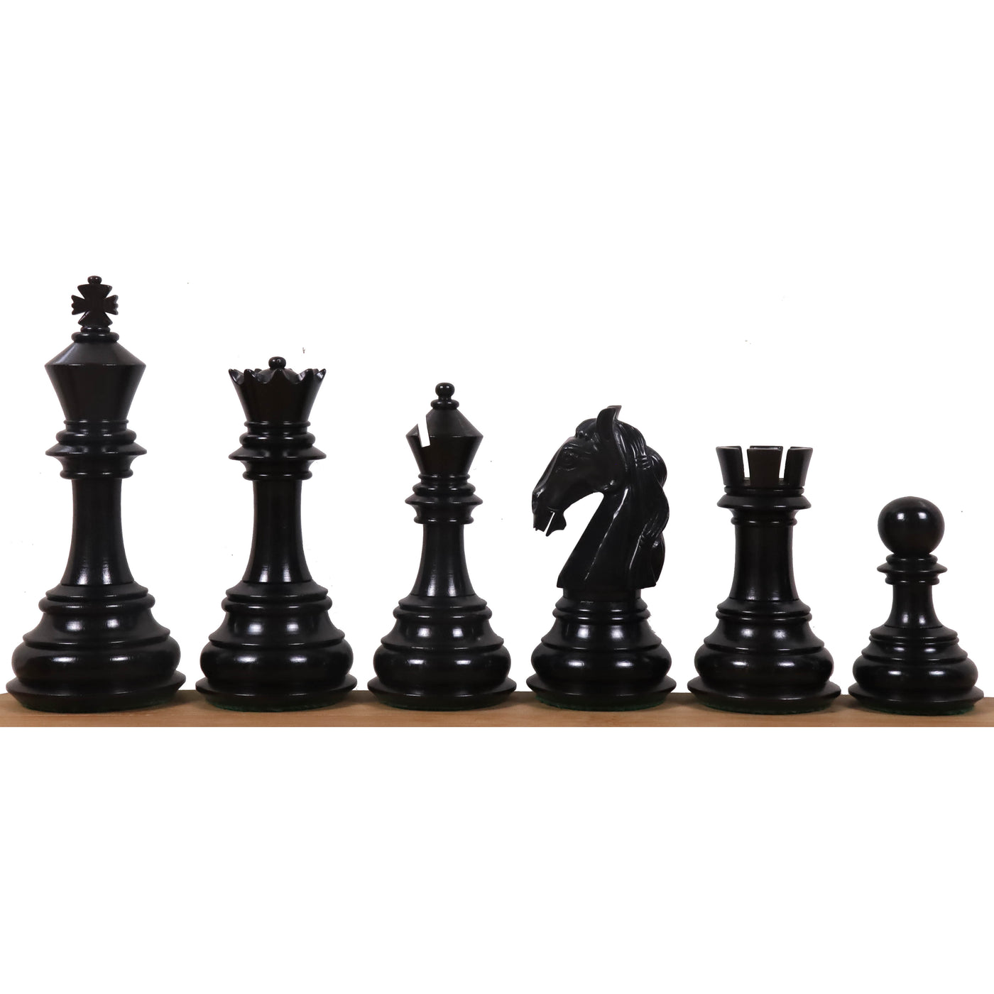 Deluxe 22" Green Ash Burl Printed Chess Board with Rare Columbian Pieces in Ebony Wood