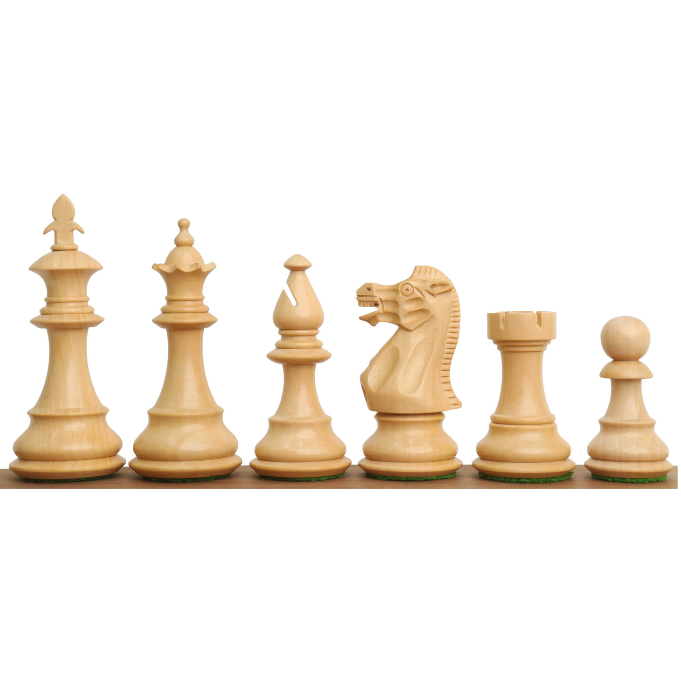 3.7" British Staunton Weighted Chess Set - Chess Pieces Only-  Ebonised Boxwood