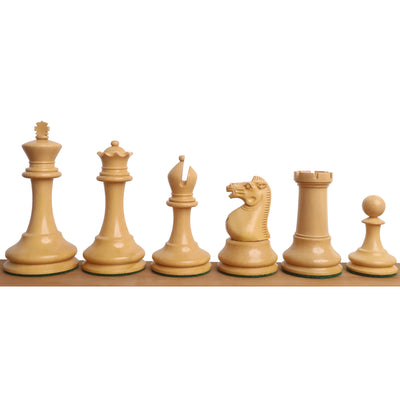 3.5" Circa 1856 Anderssen Drop Jaw Staunton Chess Set - Chess Pieces Only - Ebony & Boxwood