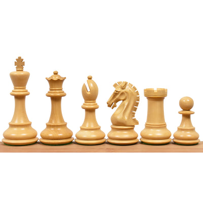 Combo of 3.9" Craftsman Series Staunton Chess Set - Pieces in Ebony Wood with Board and Box