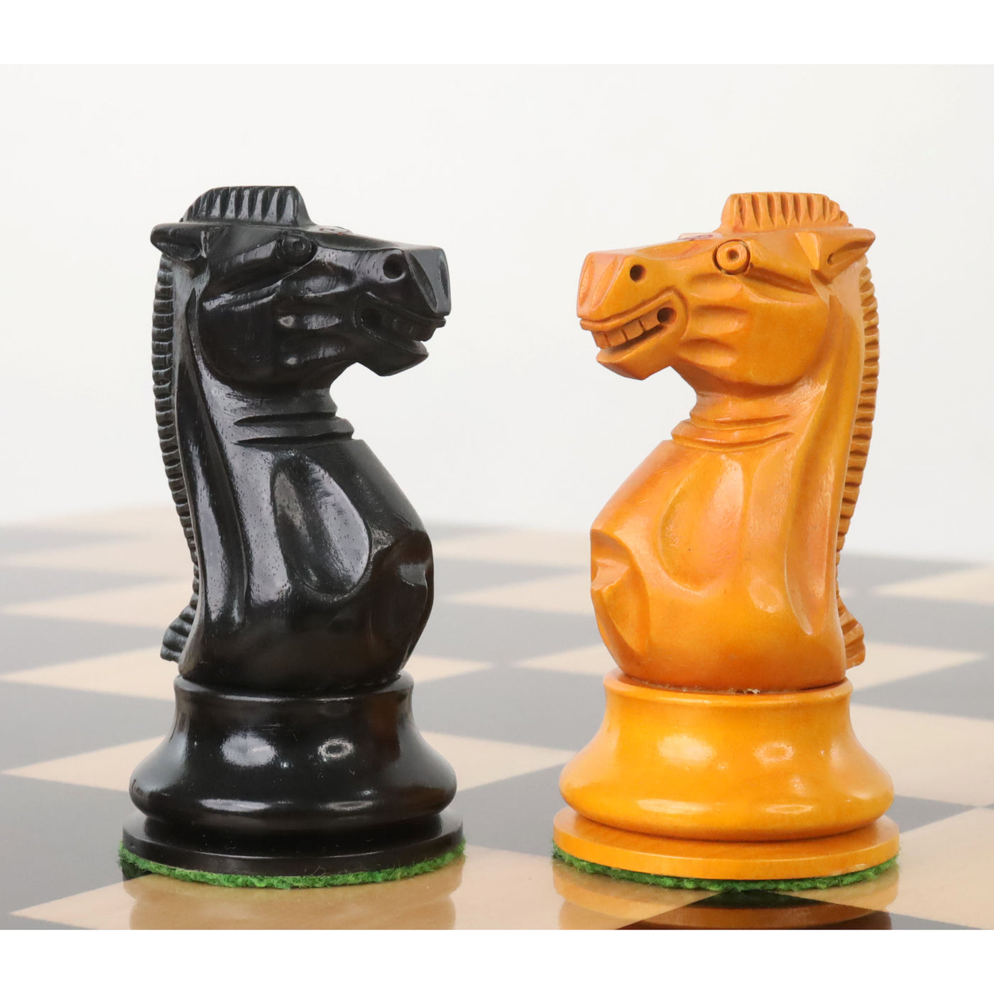 Slightly Imperfect 19th century B & Co reproduced Chess Set- Chess Pieces Only- Genuine Ebony Wood - 4.3"