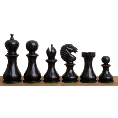 3.6" English Dublin Pattern Chess Set- Chess Pieces Only - Antiqued & Ebonised Boxwood