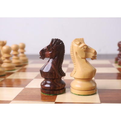 Slightly Imperfect 3.3" Taj Mahal Staunton Chess Set- Chess Pieces Only - Rosewood & Boxwood