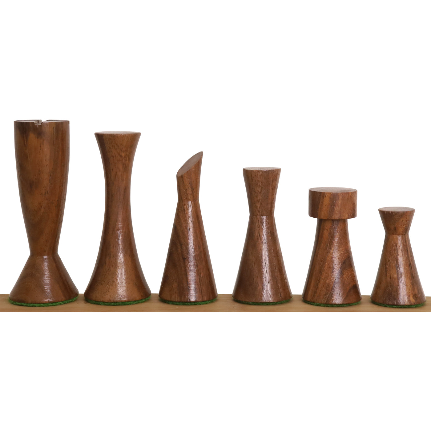 3.4" Minimalist Tower Series Weighted Chess Pieces with Borderless Hardwood End Grain Chess Board and Box - Golden Rosewood