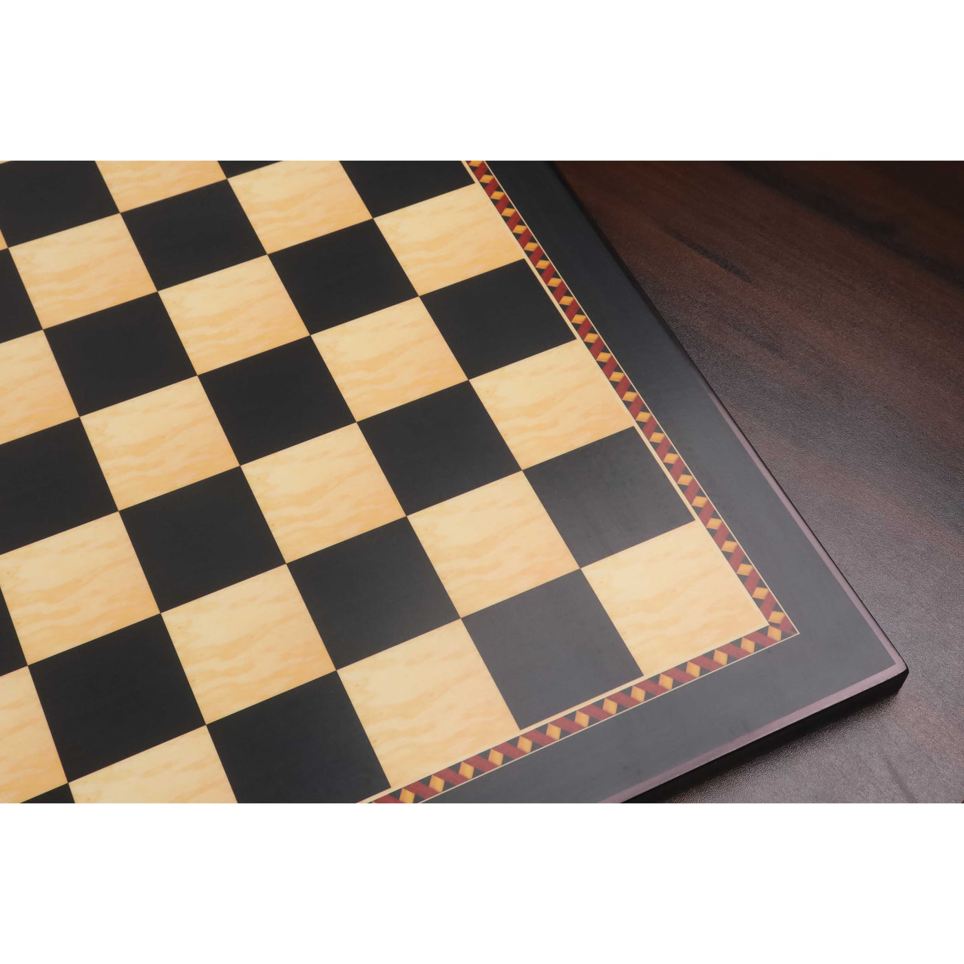 21" Queen's Gambit Printed Chess Board- Ebony & Maple - 55mm square- Matt Finish