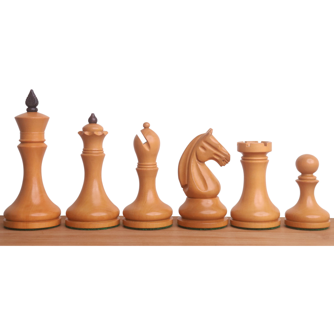 3.8" Candidates Series Minimalist Chess Set- Chess Pieces Only- Rosewood & Antiqued Boxwood