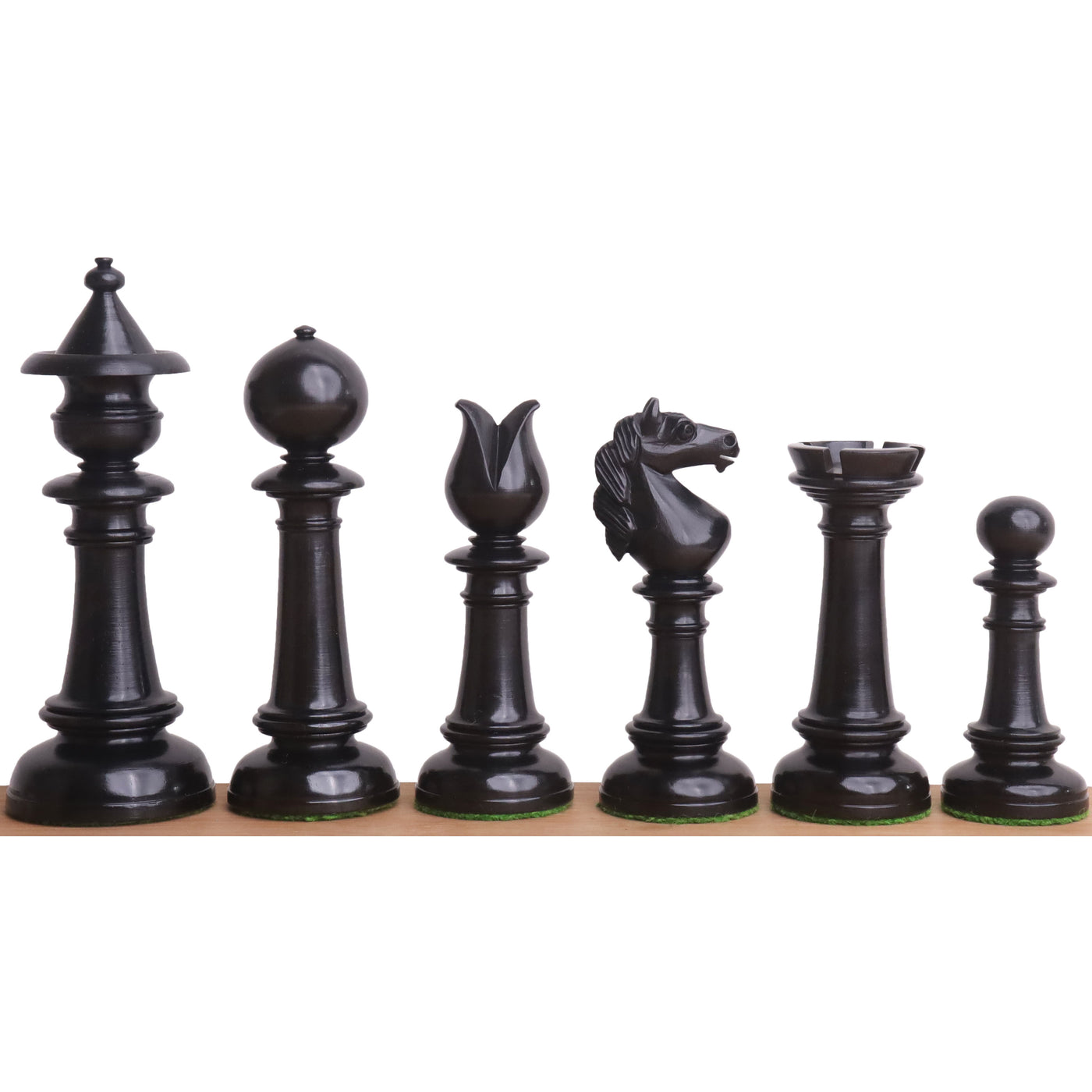 Edinburgh Northern Upright Pre-Staunton Chess Set Combo - Pieces in Ebonised Boxwood with Board and Box