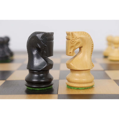 Combo of 2.6″ Russian Zagreb Chess Set - Pieces in Ebonised Boxwood with Board and Box