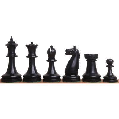 1900s' American Chess Company Reproduction Chess Set - Chess Pieces Only - Antiqued & Ebonised Boxwood - 3.9" King