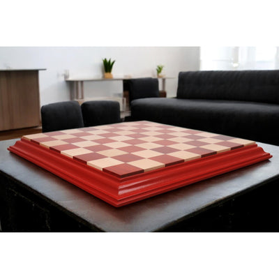 21" Bud Rosewood & Maple Wood Luxury Chessboard with Carved Border- 57 mm Square