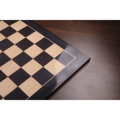 26" Large Ebony & Maple Wood Printed Chess Board- 70mm square- Gloss Finish