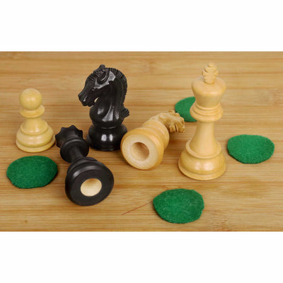3" Craftsman Staunton Chessnut Air Sensor Compatible Set- Chess Pieces Only- Ebonised Boxwood
