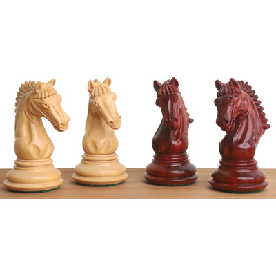 4.5" Tilted Knight Luxury Staunton Chess Set - Chess Pieces Only -Bud Rosewood & Boxwood