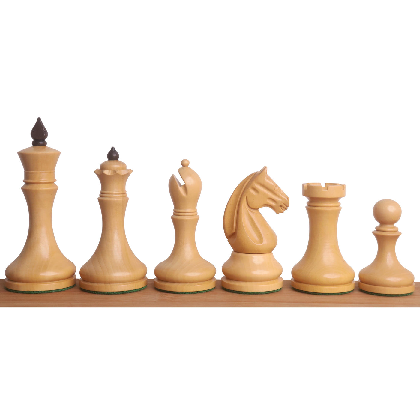 3.8" Candidates Series Minimalist Chess Set- Chess Pieces Only- Boxwood & Ebonised Boxwood