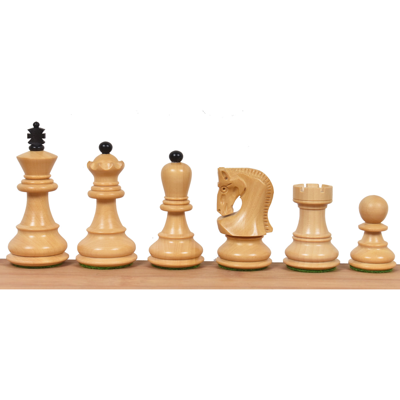 Combo of 2.6″ Russian Zagreb Chess Set - Pieces in Ebonised Boxwood with Board and Box