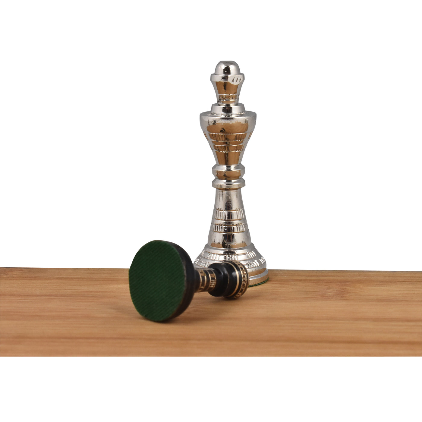 Staunton Inspired Brass Metal Luxury Chess Pieces & Board Set - 12" - Unique Art