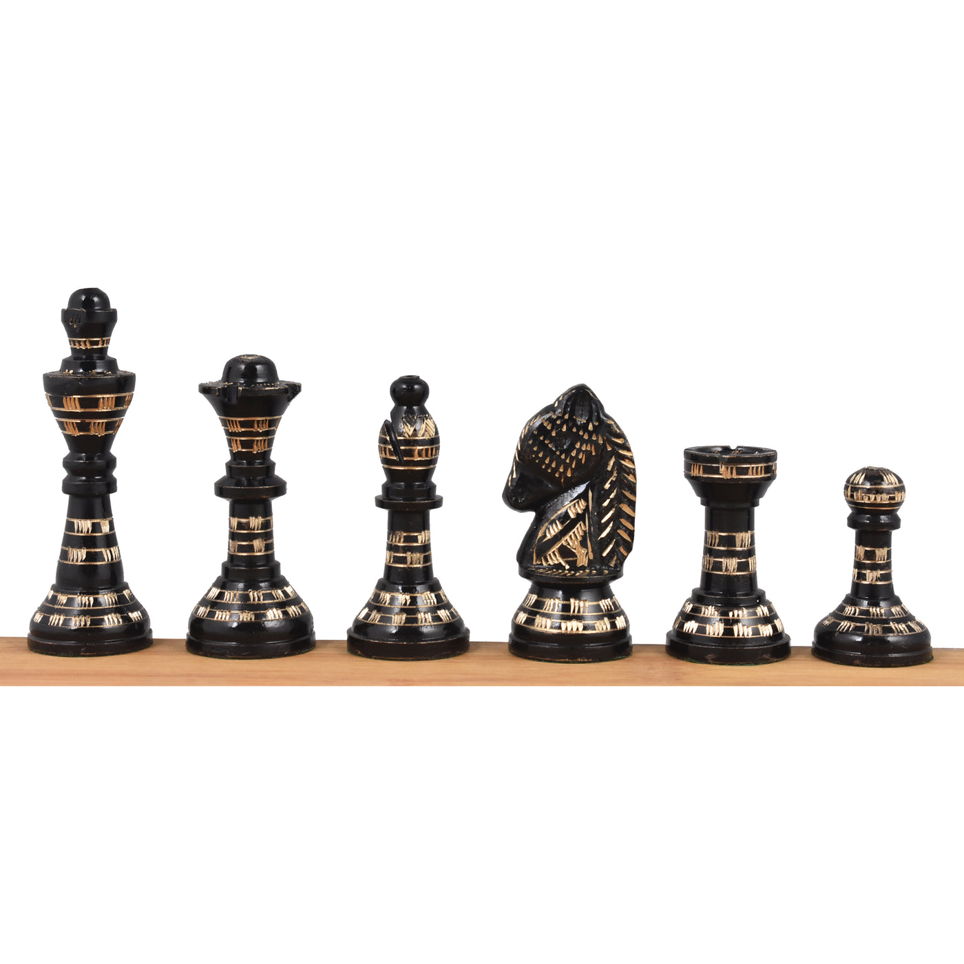 Staunton Inspired Brass Metal Luxury Chess Pieces & Board Set - 12" - Unique Art