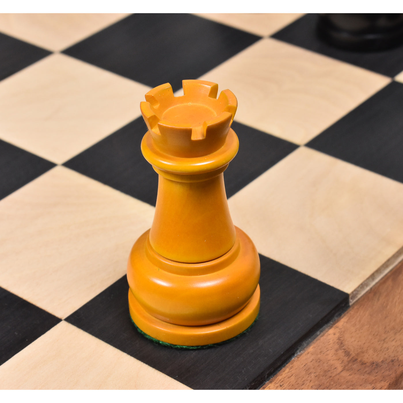 Combo of 1960's Soviet Championship Tal Chess Set - Pieces in Antiqued Boxwood with 21" Chess Board with Storage Box