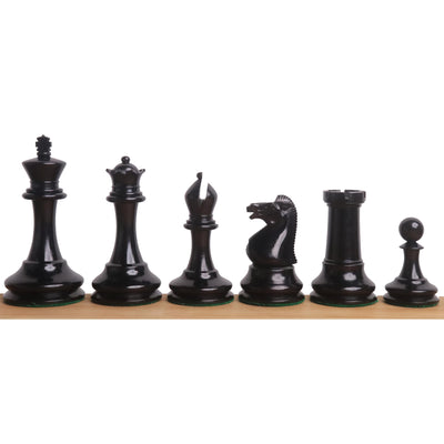 3.5" Circa 1856 Anderssen Drop Jaw Staunton Chess Set - Chess Pieces Only - Ebony & Boxwood