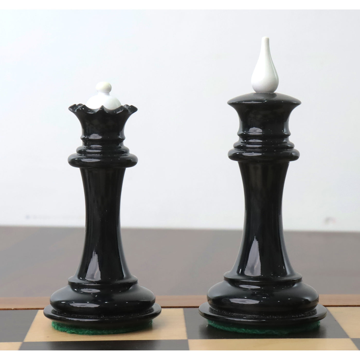 1940s' Soviet Reproduced Chess Set - Chess Pieces Only - Black and White Lacquer Boxwood