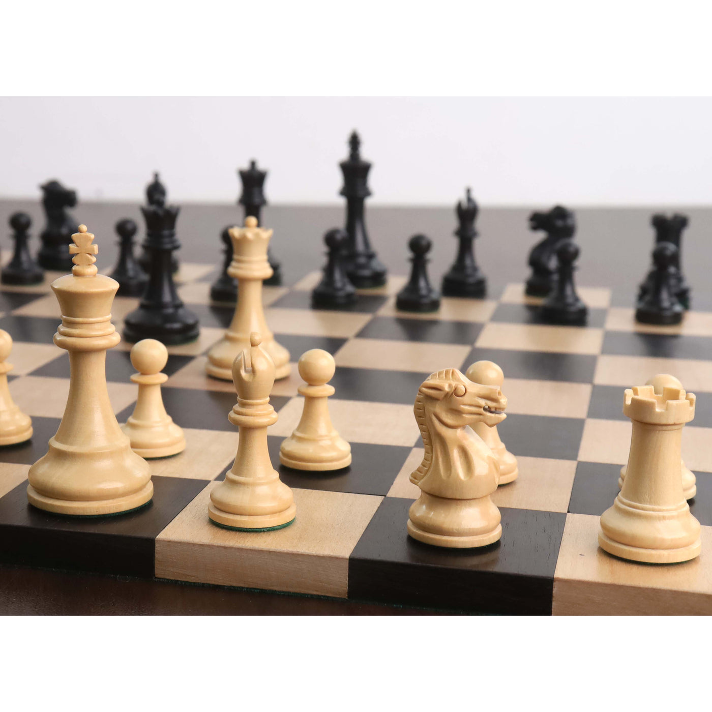 2.4" Pro Staunton Weighted Wooden Chess Set - Chess Pieces Only - Ebonised Boxwood