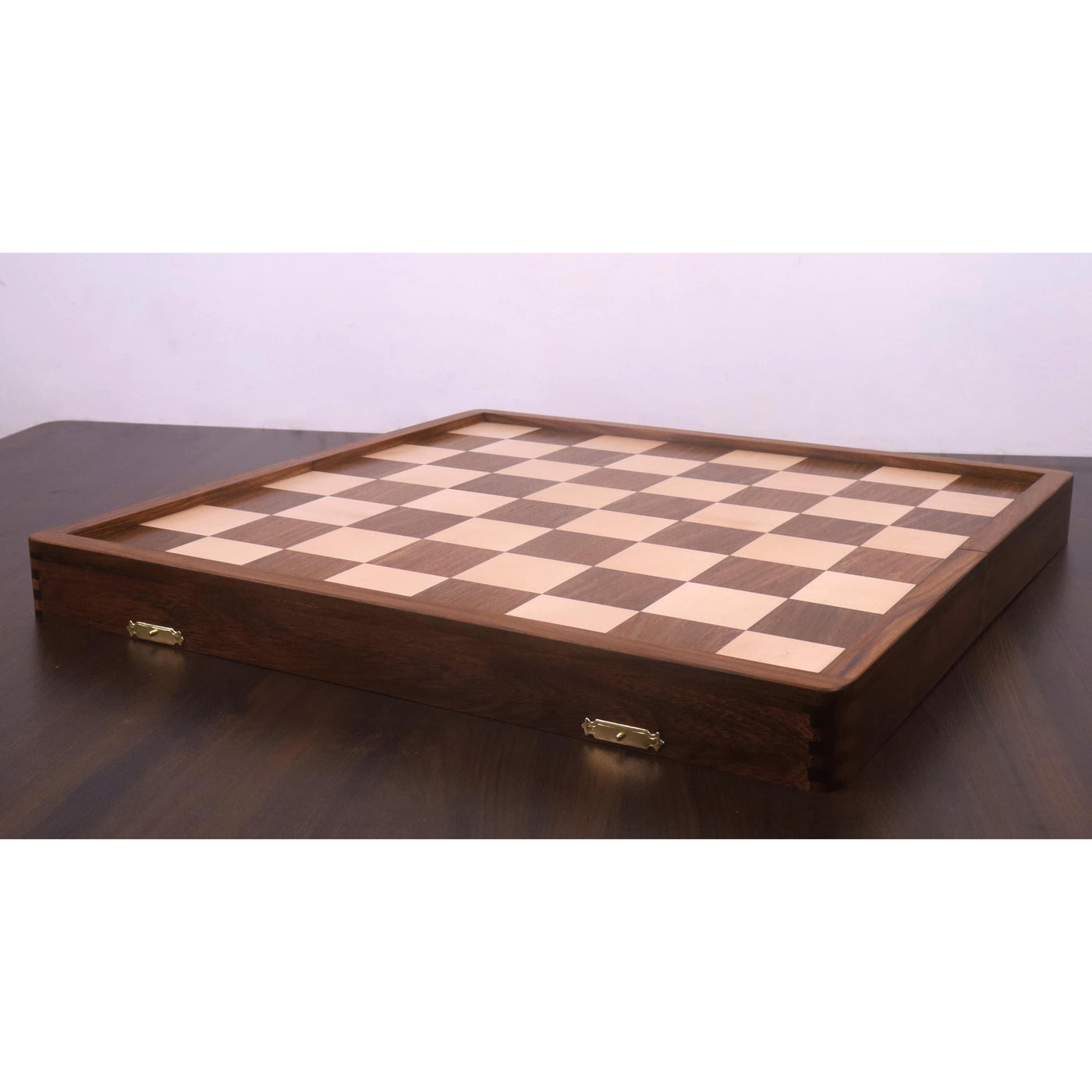 1950's Dubrovnik Chess Board Folding Style in Golden Rosewood & Maple Wood with Internal Storage - 57 mm square