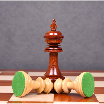 Combo of 4.4" Dragon Luxury Staunton Chess Set - Pieces in Bud Rosewood with Board and Box