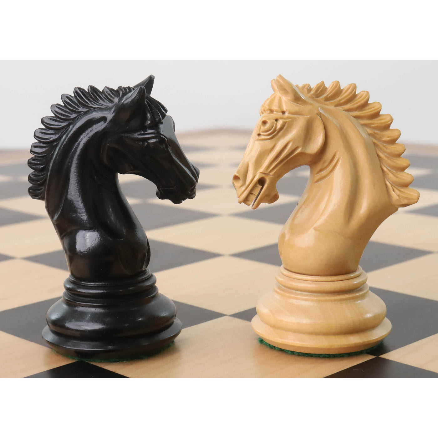 4.5" Tilted Knight Luxury Staunton Chess Set - Chess Pieces Only - Ebony Wood & Boxwood