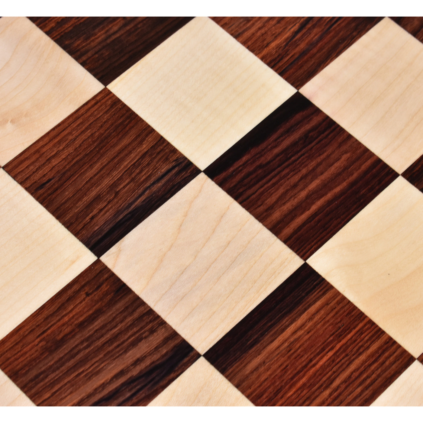 Luxury 21" Rosewood & Maple Chessboard with 3.7" Emperor Series Staunton Pieces in Rosewood