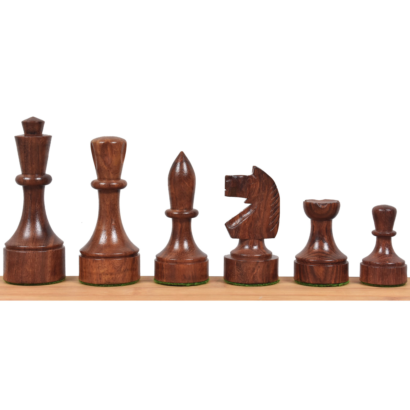 3.8" Bundesform German Staunton Chess set- Chess Pieces with Board and Box - Golden Rosewood