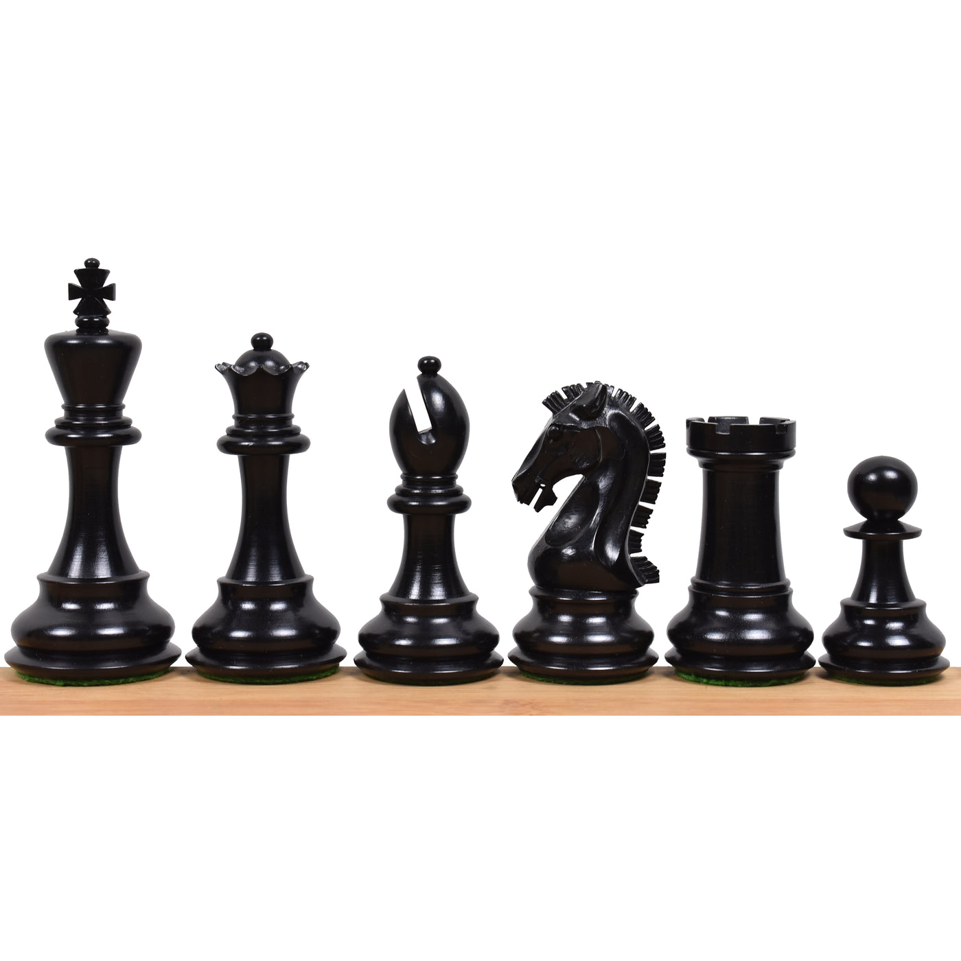 Combo of 3.9" Craftsman Series Staunton Chess Set - Pieces in Ebony Wood with Board and Box