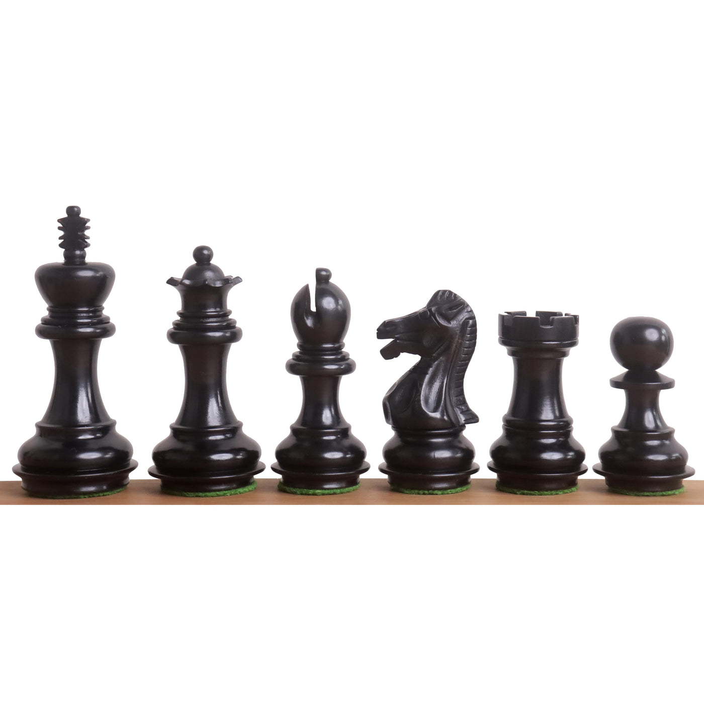 Slightly Imperfect 3.2" Laughing Knight Staunton Chess Set- Chess Pieces Only - Weighted Ebonised Boxwood