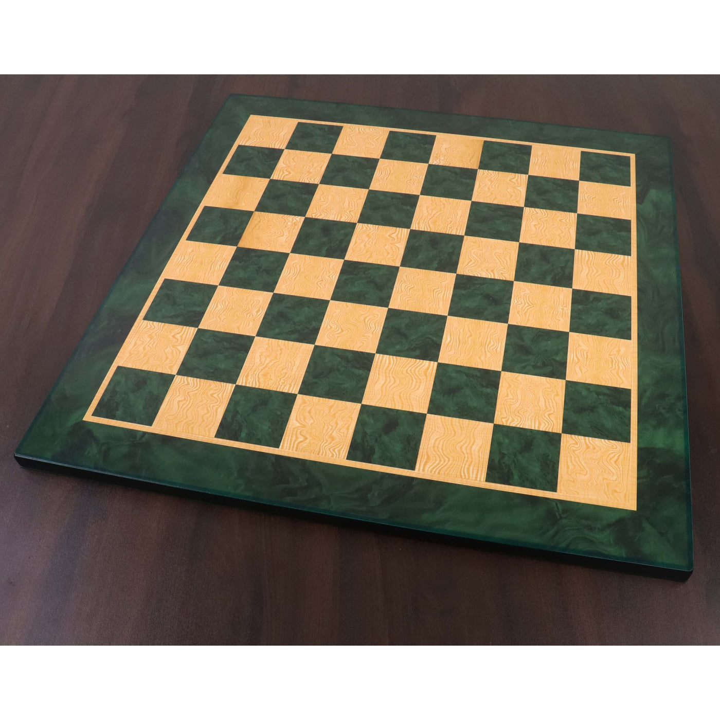 Combo of 4.6" Avant Garde Triple Weighted Luxury Staunton Ebony Wood Chess Pieces with 23" Printed Chessboard and Storage Box