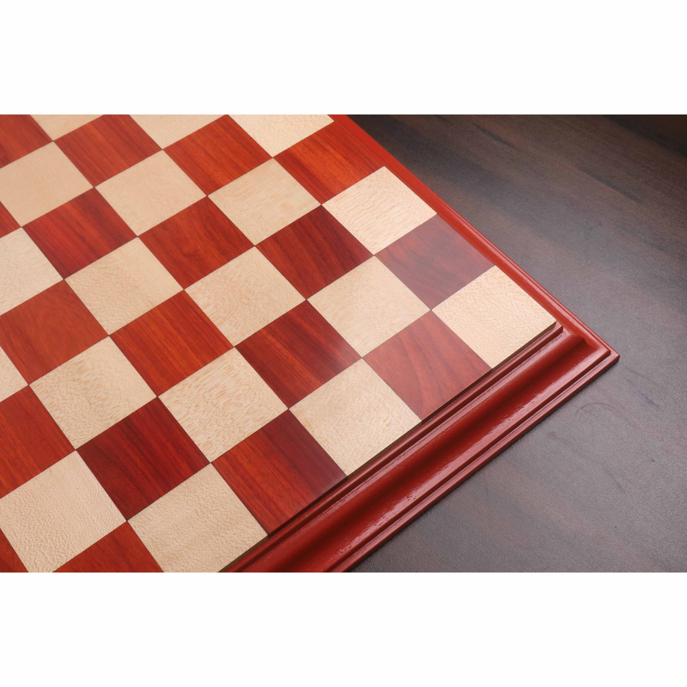 21" Bud Rosewood & Maple Wood Luxury Chessboard with Carved Border- 57 mm Square