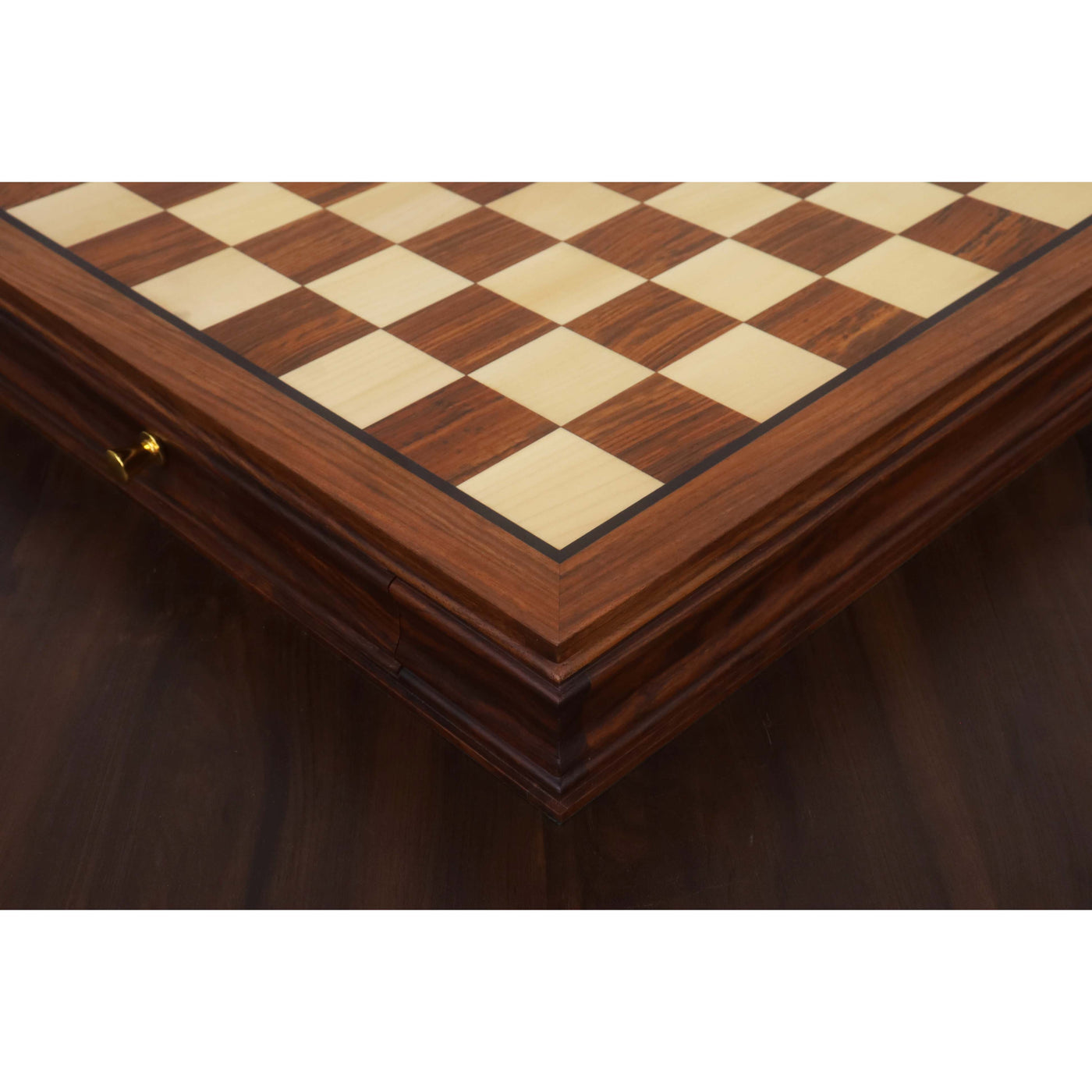 20” Legacy Golden Rosewood Luxury Chess Board with Velvet Storage Drawers
