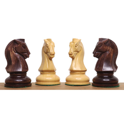 Slightly Imperfect 1950s' Fischer Dubrovnik Chess Set- Chess Pieces Only - Unweighted Base - Mahogany Stained Boxwood