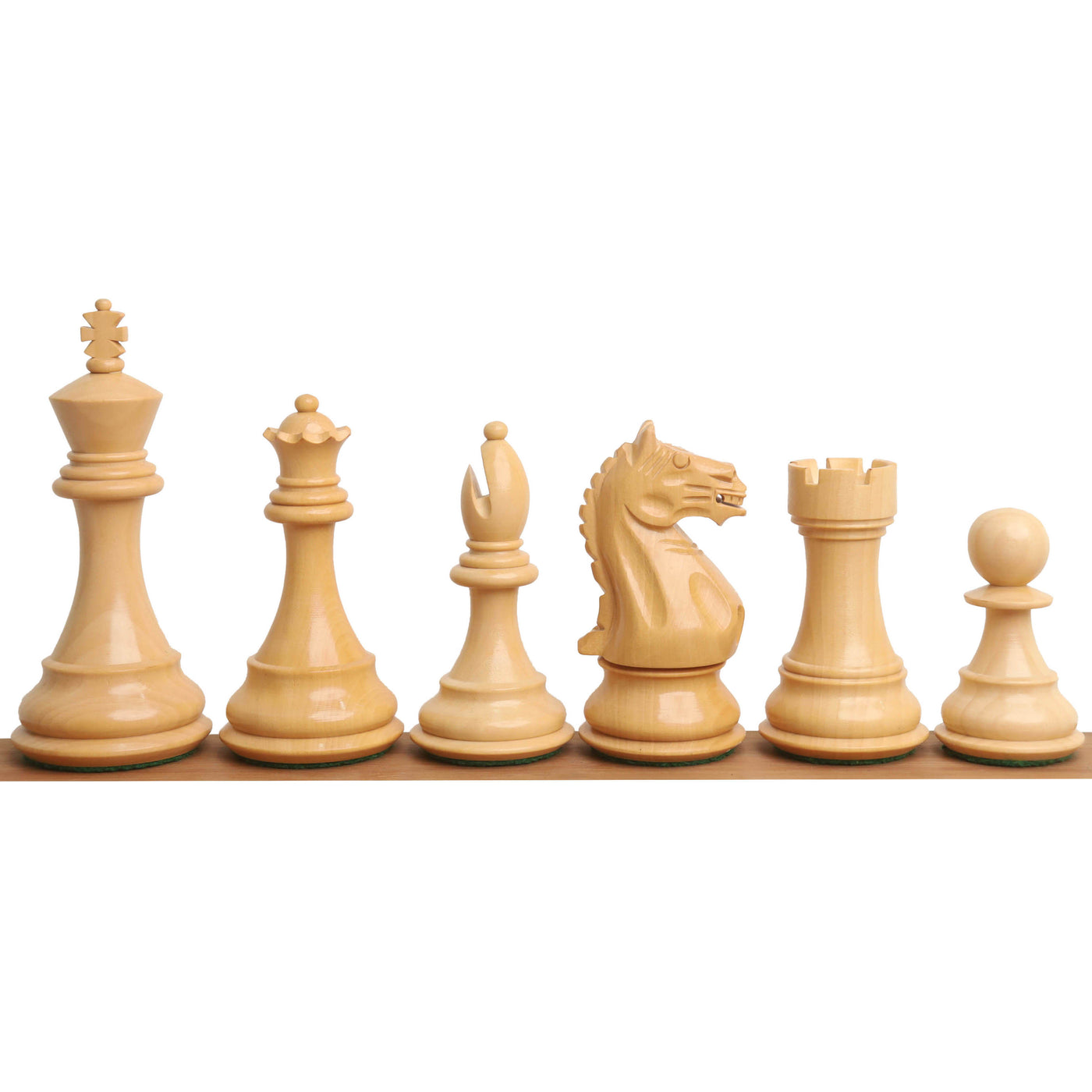 4" Fierce Knight Staunton Chess Set- Chess Pieces Only - Weighted Bud Rosewood