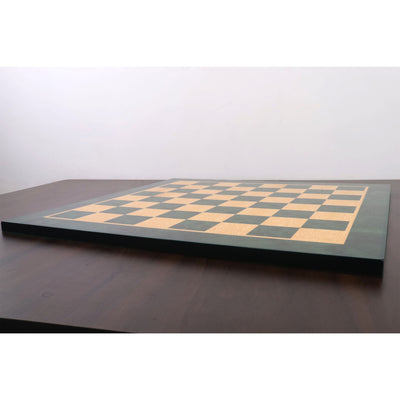 23" Green Ash Burl & Burl Boxwood Printed Chess Board- 57mm square- Gloss Finish