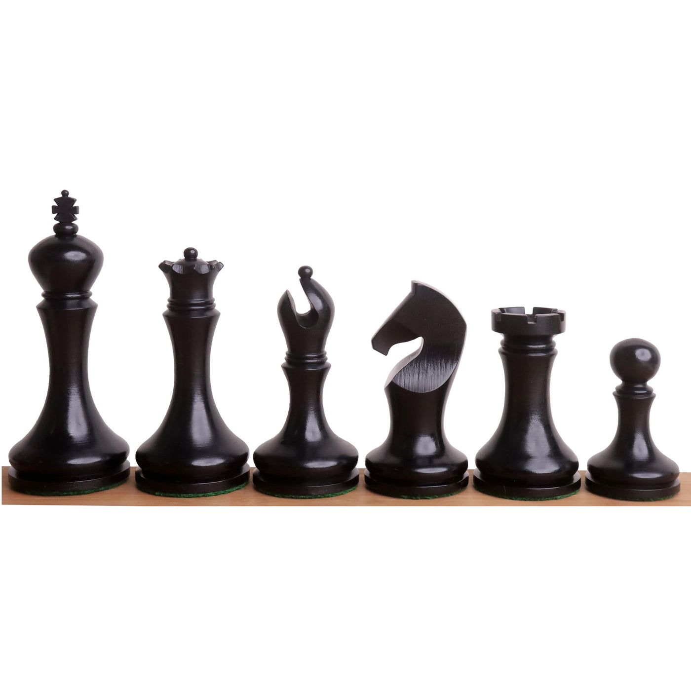 3.9" Zadar Series Modern Minimalist Chess Set- Chess Pieces Only- Weighted Ebonised Boxwood