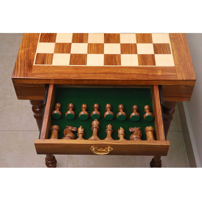 23" Tournament Chess Board Table with 4.1" Pro Staunton Weighted Wooden Chess Pieces - Golden Rosewood