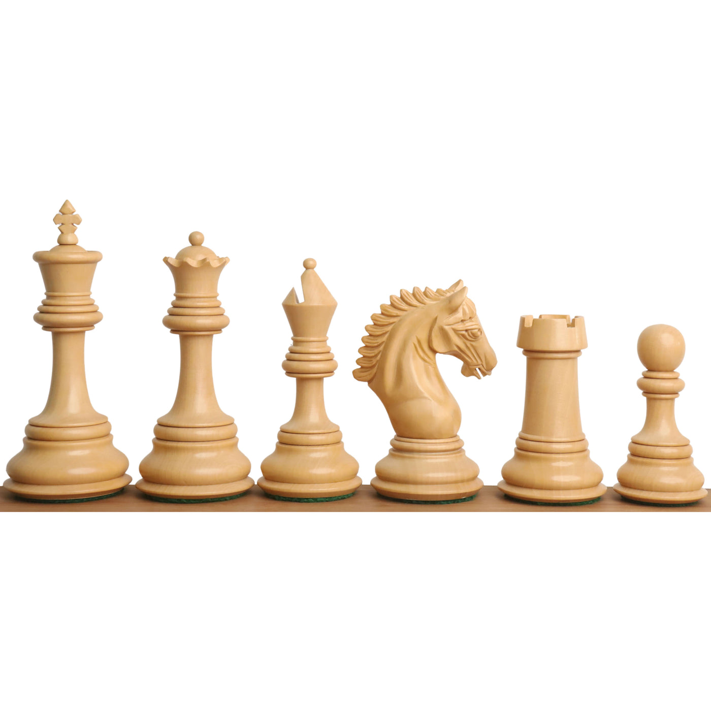 4.5" Tilted Knight Luxury Staunton Chess Set - Chess Pieces Only -Bud Rosewood & Boxwood