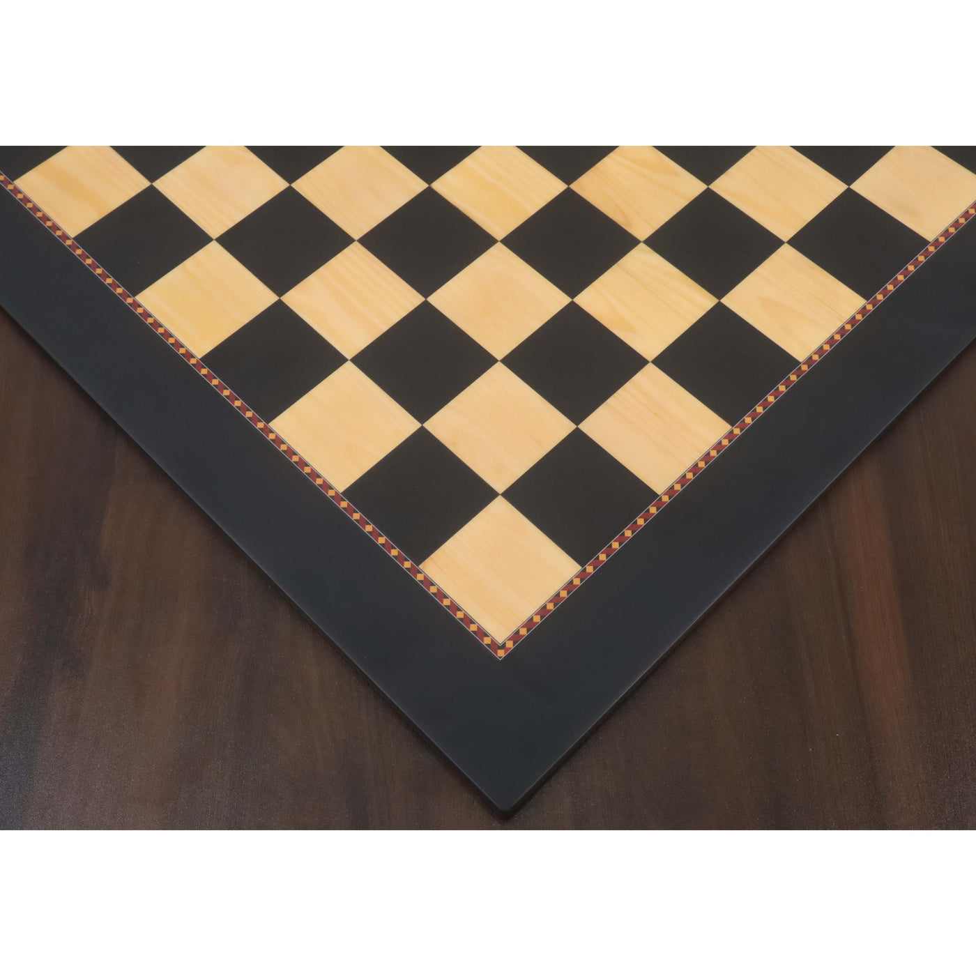 21" Queen's Gambit Printed Chess Board- Ebony & Maple - 55mm square- Matt Finish