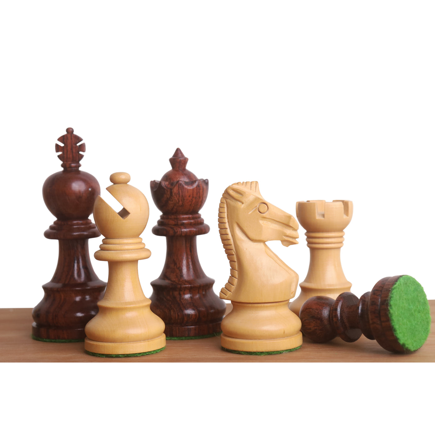 Slightly Imperfect 3.3" Taj Mahal Staunton Chess Set- Chess Pieces Only - Rosewood & Boxwood