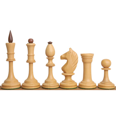 4.8" Averbakh Soviet Russian Chess Set - Chess Pieces Only - Double Weighted Golden Rosewood & Boxwood