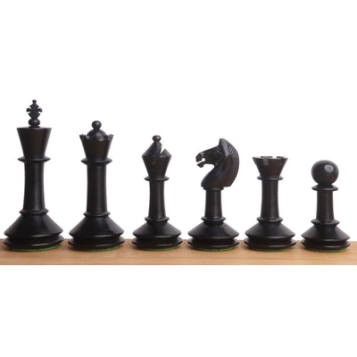 3.5" Monolith Miniature Chess Set- Chess Pieces Only - Ebonised Boxwood
