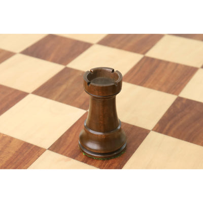 Improved French Lardy Chess Set - Chess Pieces Only - Walnut Stained boxwood - 3.9" King