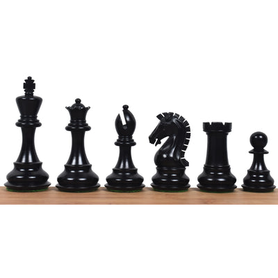 Timeless 21" Ebony & Maple Chessboard with 3.9" Luxury Craftsman Staunton Pieces in Ebonised Boxwood