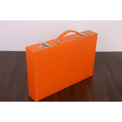 18" Premier Leatherette Backgammon Set – Briefcase Style Travel Set