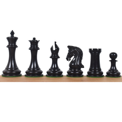 Combo of Repro 2016 Sinquefield Staunton Chess Set - Pieces in Ebony Wood with Board and Box