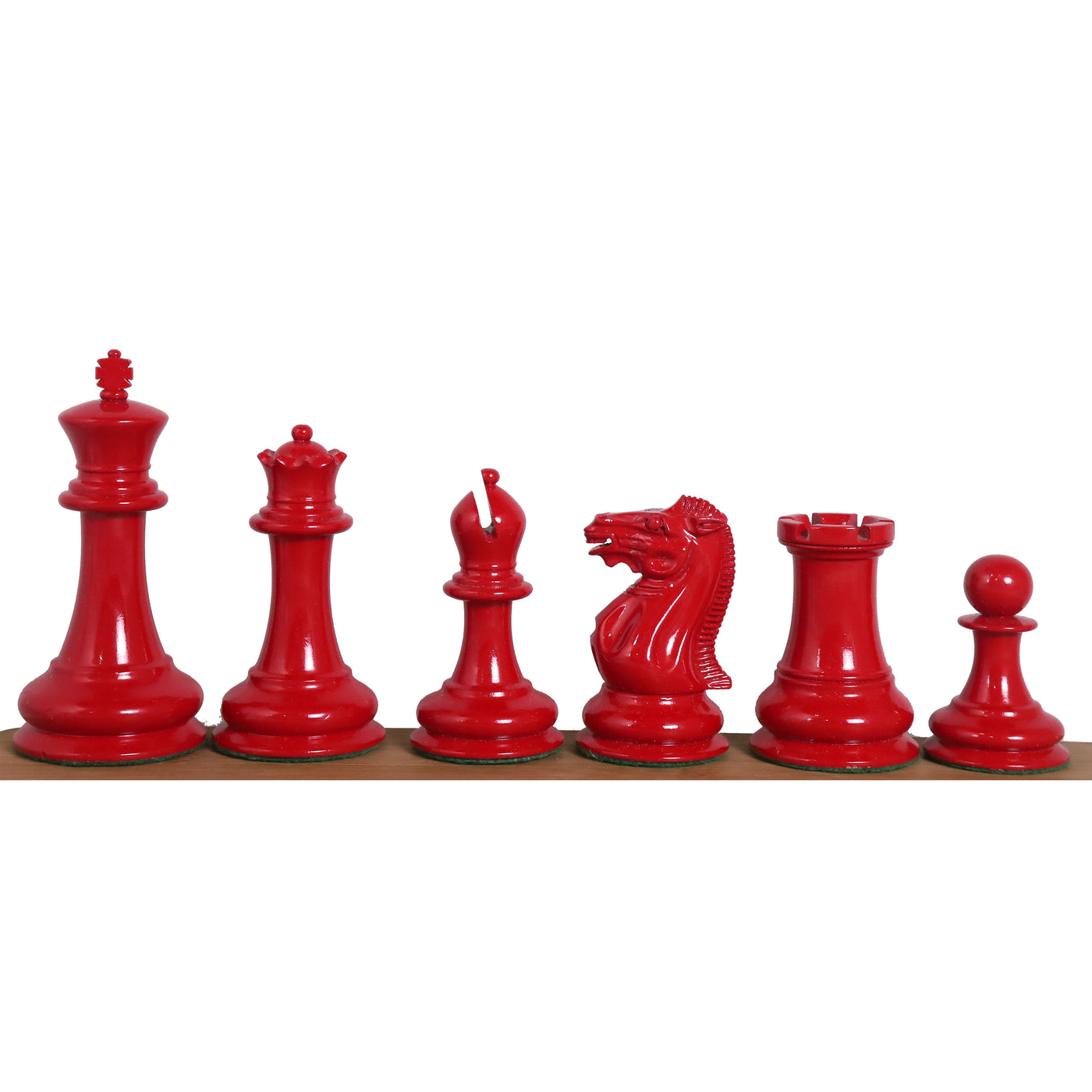 Slightly Imperfect 1849 Jacques Cook Staunton Collectors Chess Set- Chess Pieces Only - Red & White - 3.75"